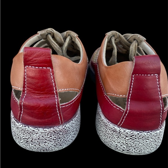 Spring Step L'artiste Porscha Color Block Red/Brown Leather Lace-Up SZ 8.5 - Picture 5 of 9